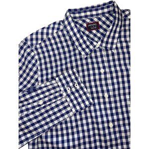 NWT women's UNTUCKit shirt sz 10 blue white gingham checkered